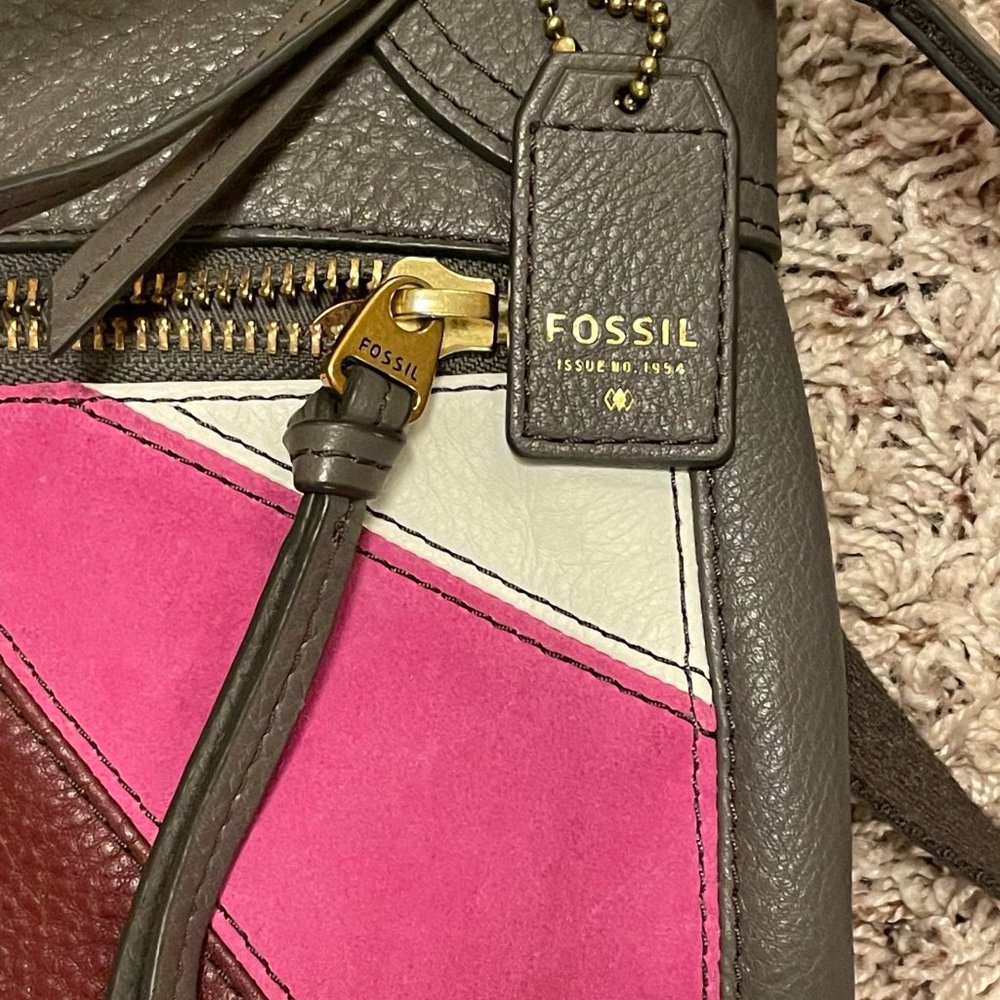 Fossil Large Multi Colored Leather Crossbody - image 5